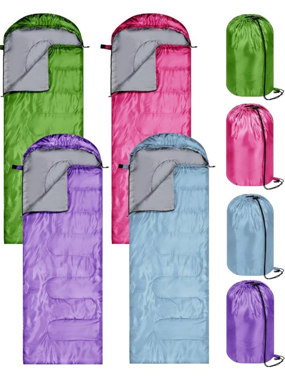 Lightweight Waterproof Camping Sleeping Bags - 4 Pcs Packable Gear for Hiking